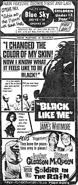 Blue Sky Drive-In Theatre - Blue Sky Ad - Oakland Press (newer photo)